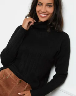Pull en Cachemire mélangé Margaux noir-Soft Cashmere Online