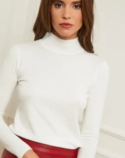 Pull en Cachemire mélangé Olivia blanc-Soft Cashmere Outlet