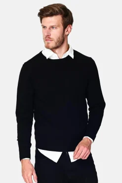 Pull en Cachemire mélangé ras de cou noir-C&Jo New