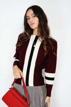 Femme Assuili Pulls^Pull en Cachemire mélangé ras du cou bordeaux