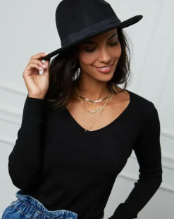 Pull en Cachemire mélangé Romy noir-Soft Cashmere Clearance