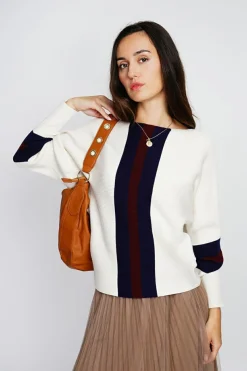 Pull en Cachemire mélangé ras du cou naturel-Assuili Clearance