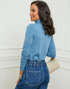 Pull en Cachemire mélangé Soraya bleu-Soft Cashmere