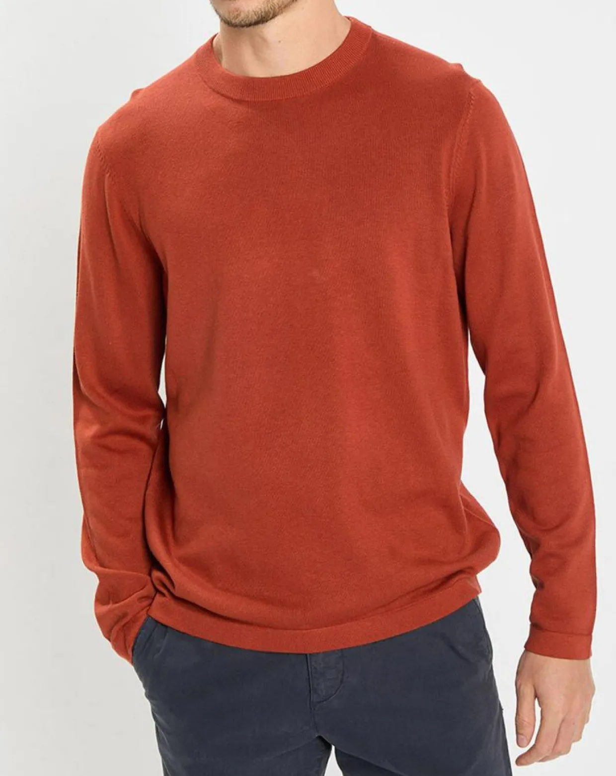 Pull en Coton & Cachemire brique-Marc O'Polo Clearance