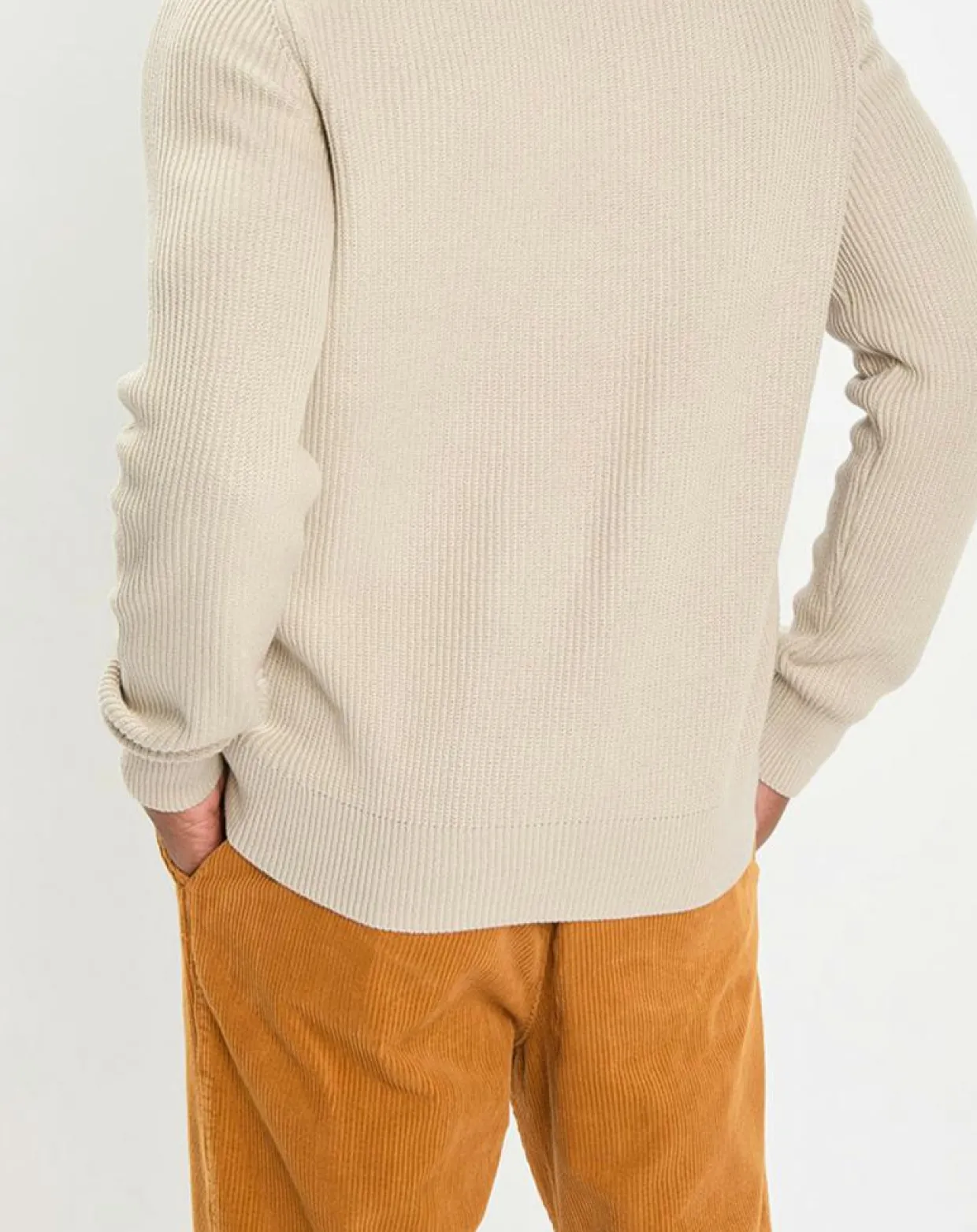 Pull en Coton & Laine côtelé écru-Marc O'Polo Clearance