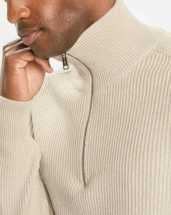 Pull en Coton & Laine côtelé écru-Marc O'Polo Clearance
