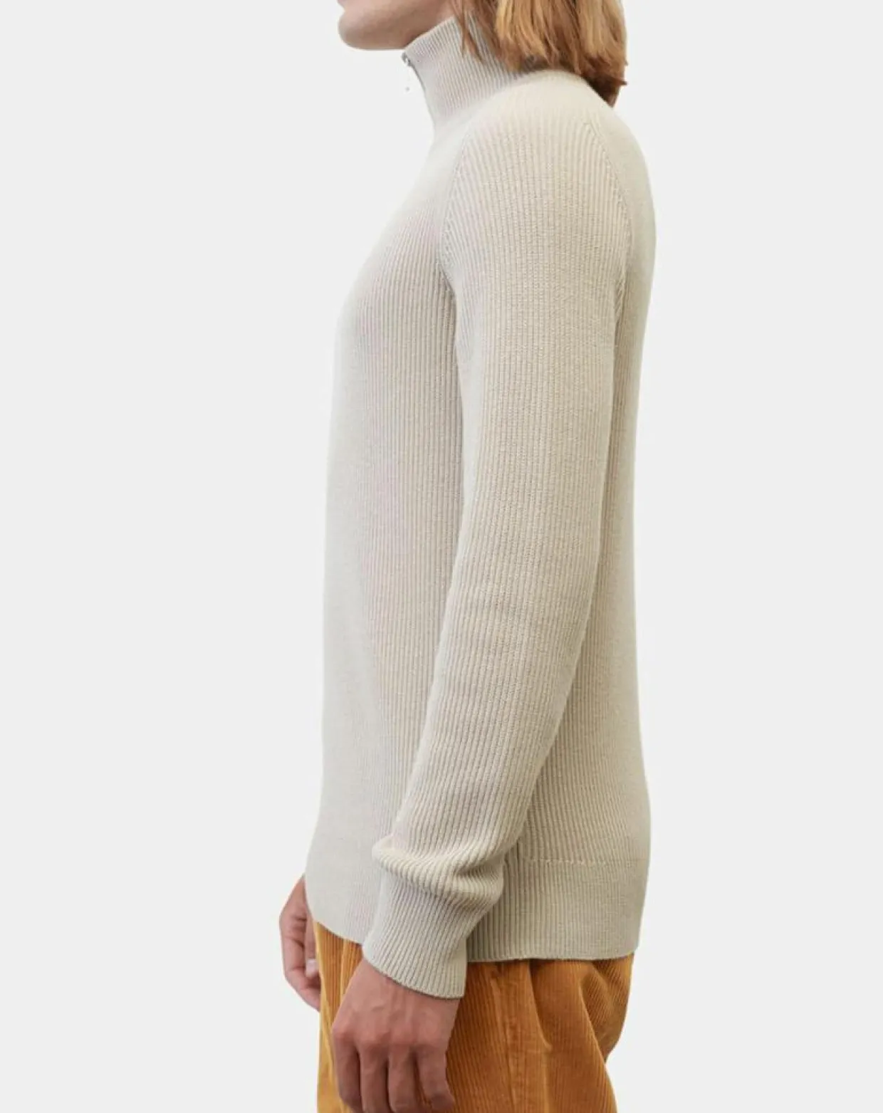 Pull en Coton & Laine côtelé écru-Marc O'Polo Clearance