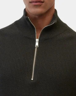 Pull en Coton & Laine côtelé marron foncé-Marc O'Polo New