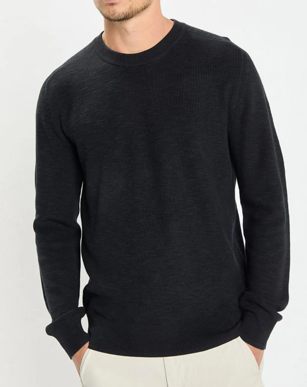 Homme Marc O'Polo Pulls^Pull en Coton & Lin bleu marine