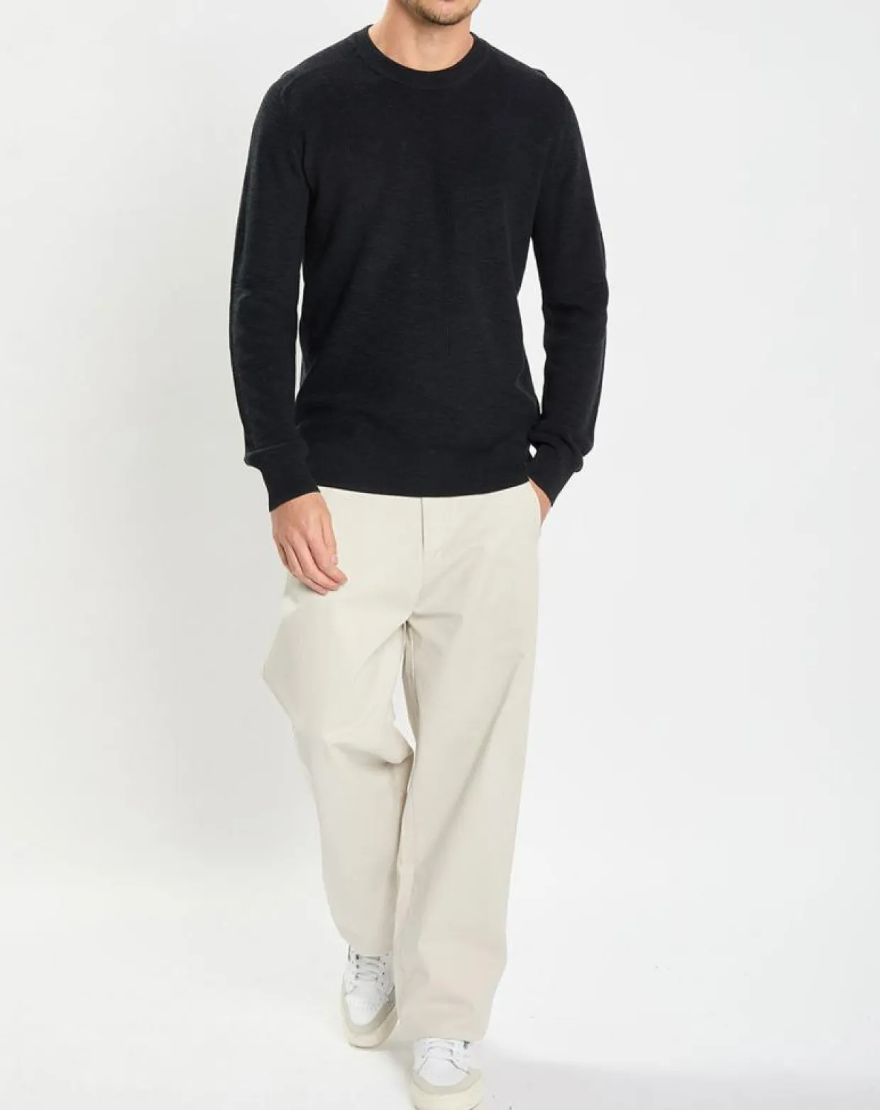 Homme Marc O'Polo Pulls^Pull en Coton & Lin bleu marine