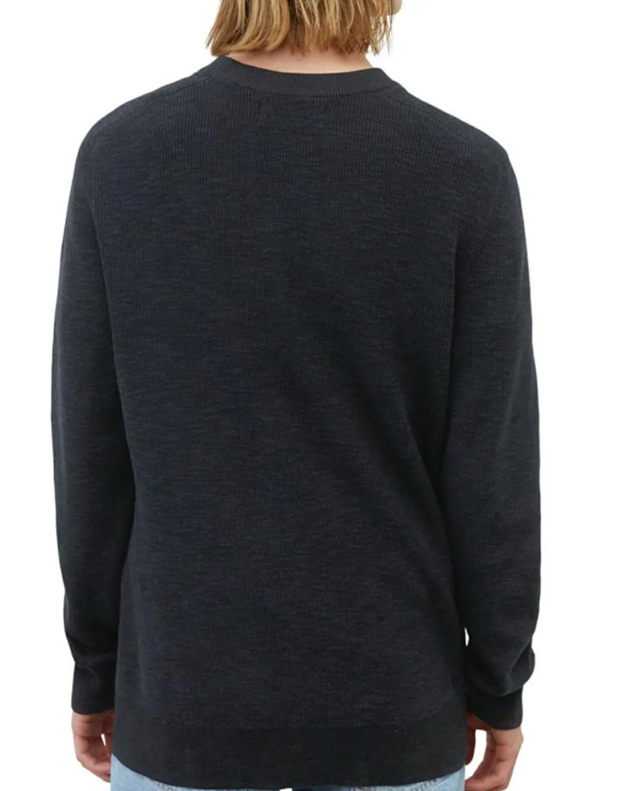 Homme Marc O'Polo Pulls^Pull en Coton & Lin bleu marine