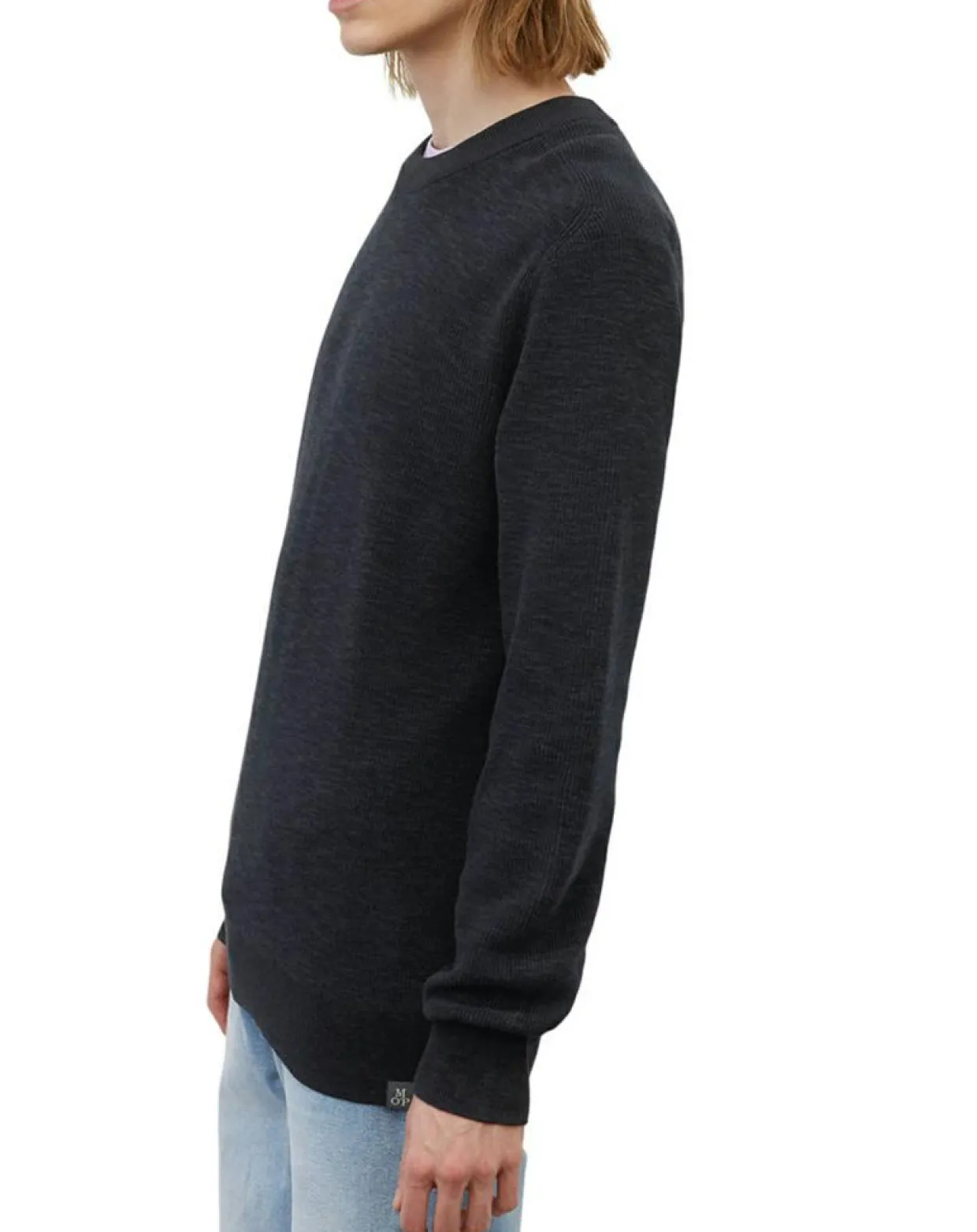 Homme Marc O'Polo Pulls^Pull en Coton & Lin bleu marine