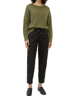 Pull en Coton & Lin Col Bateau kaki-Marc O'Polo