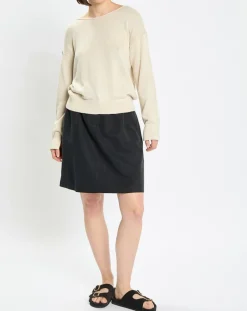 Femme Marc O'Polo Pulls^Pull en Coton & Lin Col Bateau beige clair