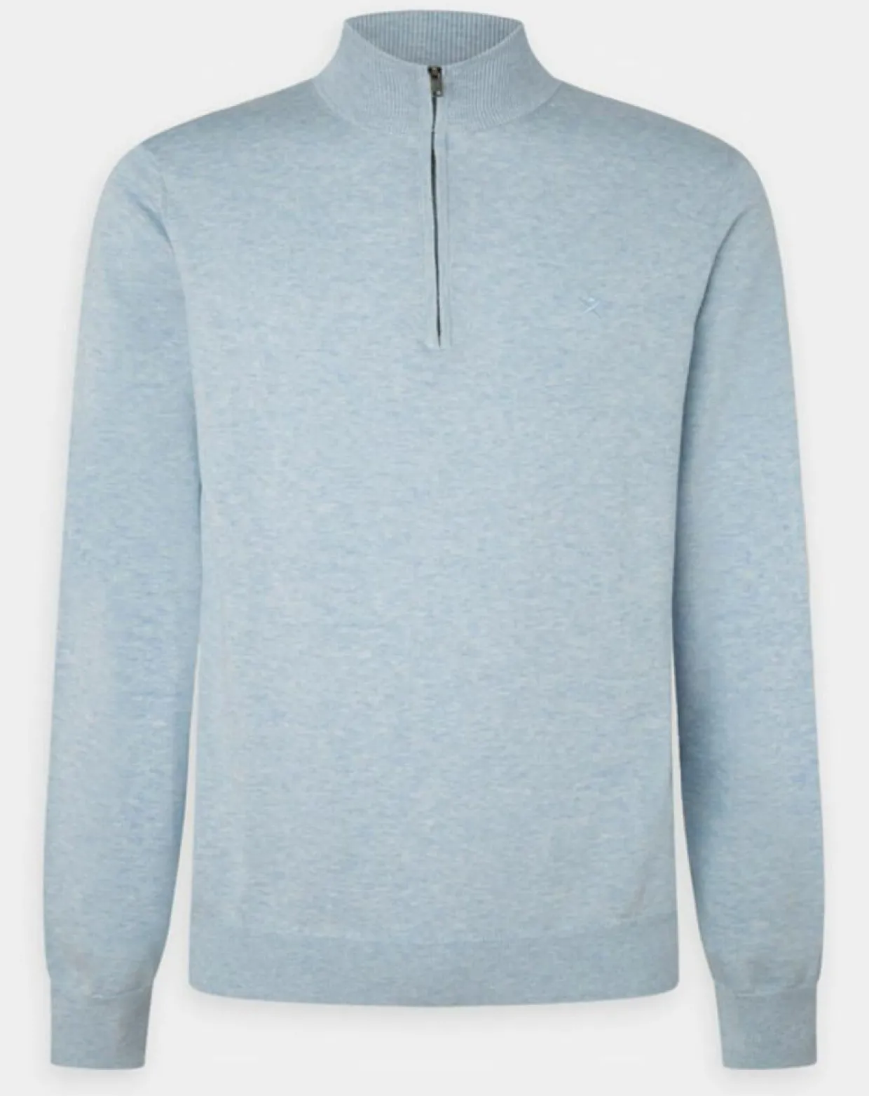 Pull en Coton & Soie col camionneur bleu moyen-Hackett London Sale