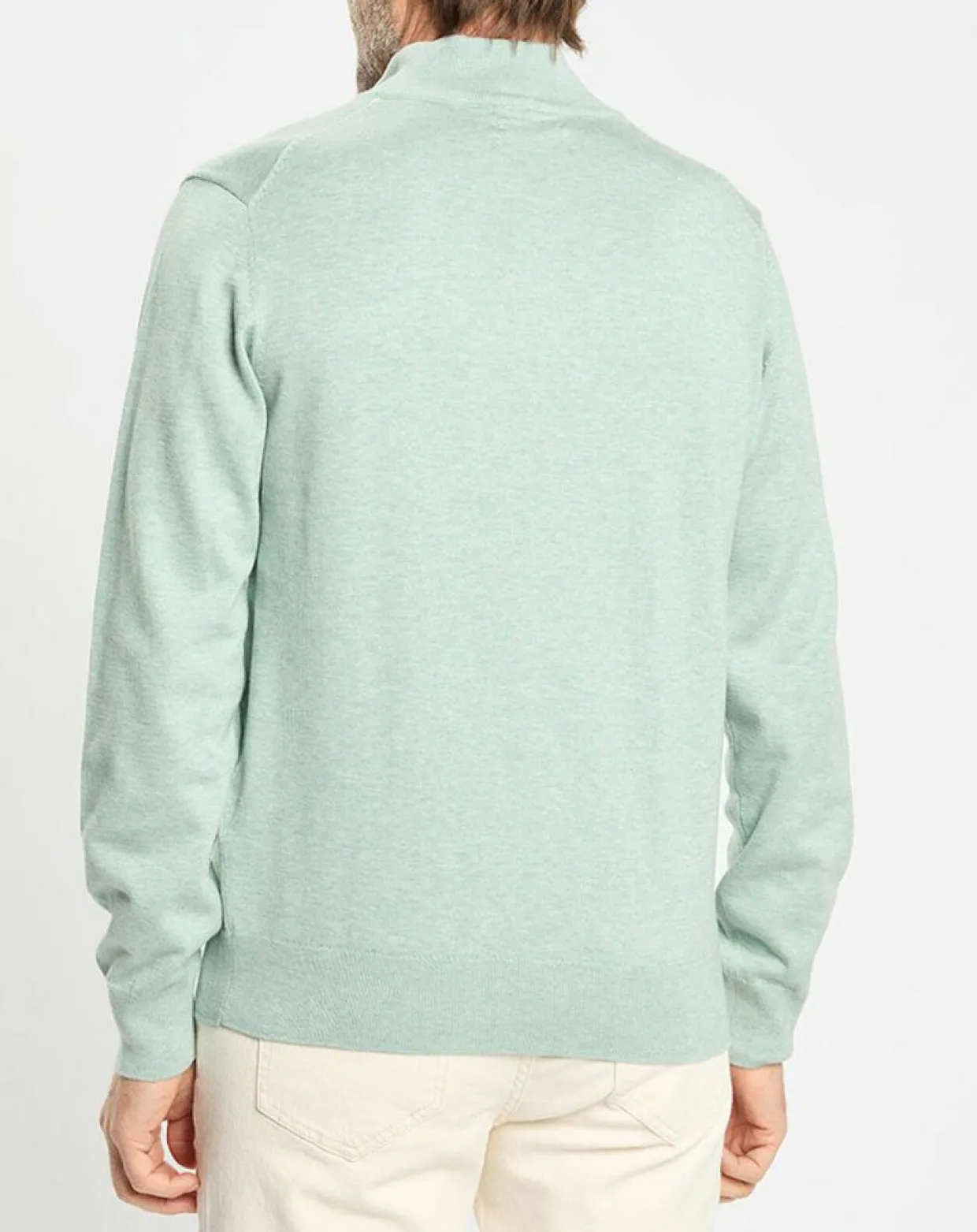 Pull en Coton & Soie col camionneur vert moyen-Hackett London Online