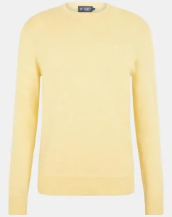 Pull en Coton & Soie col rond jaune-Hackett London New