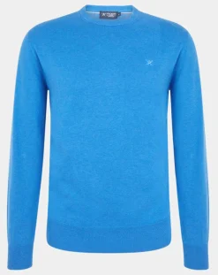 Pull en Coton & Soie col rond bleu vif-Hackett London Outlet