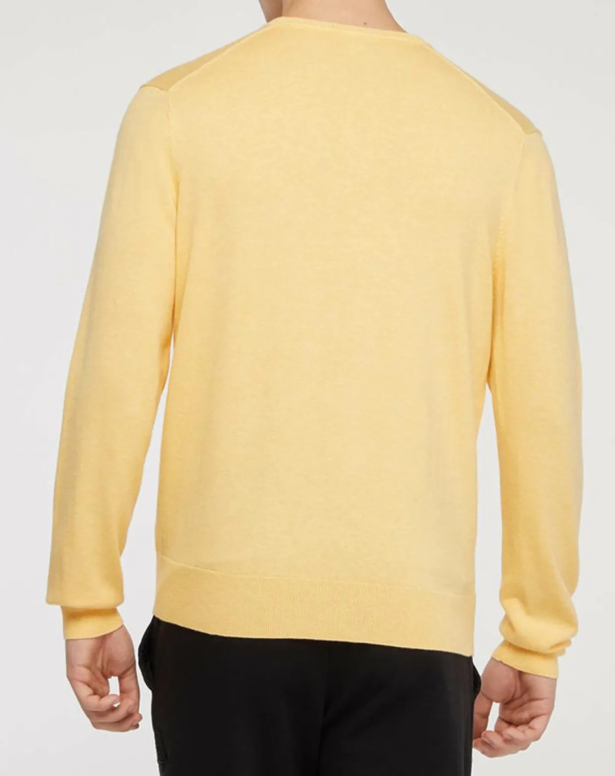 Homme Hackett London Pulls^Pull en Coton & Soie col V jaune