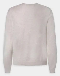 Homme Hackett London Pulls^Pull en Coton & Soie col V écru chiné