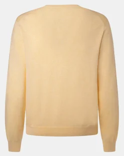 Pull en Coton & Soie col V jaune chiné-Hackett London Online