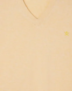 Pull en Coton & Soie col V jaune chiné-Hackett London Online