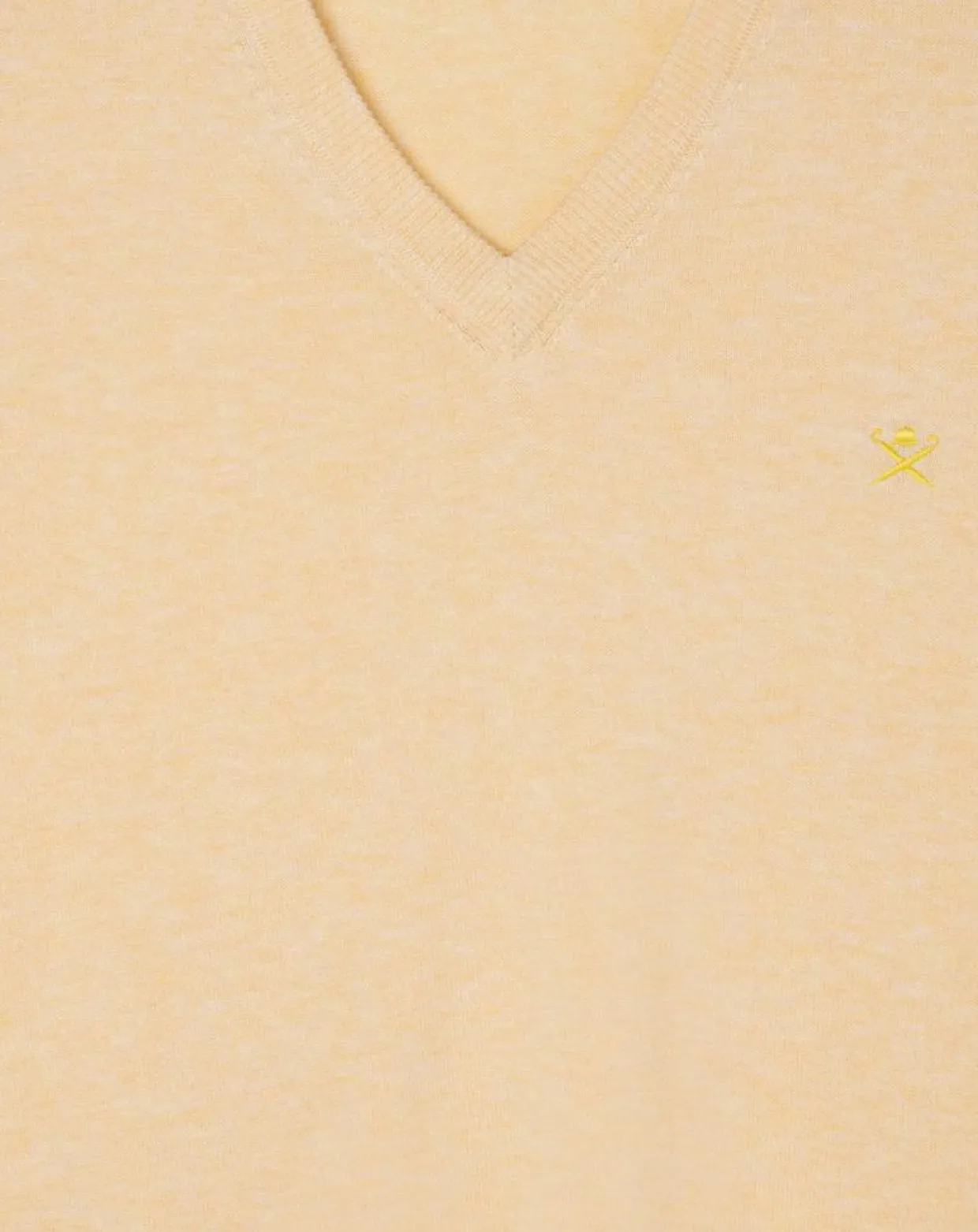 Pull en Coton & Soie col V jaune chiné-Hackett London Online