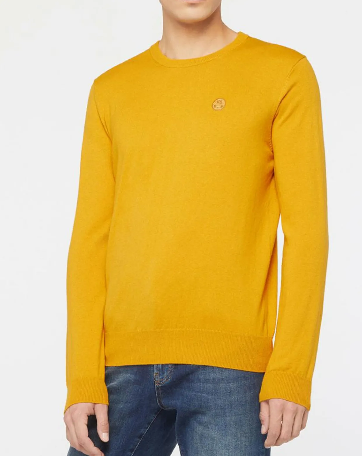 Pull en Coton Bio & Laine col rond jaune foncé-North Sails New