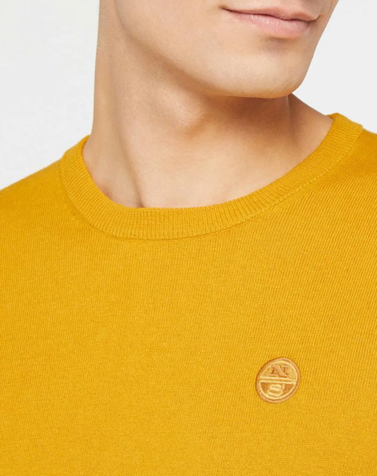 Pull en Coton Bio & Laine col rond jaune foncé-North Sails New