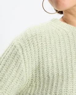 Femme Marc O'Polo Pulls^Pull en Coton, Laine & Alpaga mélangés Mouline vert clair