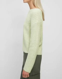Femme Marc O'Polo Pulls^Pull en Coton, Laine & Alpaga mélangés Mouline vert clair