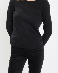Pull en Coton, Laine & Alpaga mélangés Basique noir-Marc O'Polo Sale