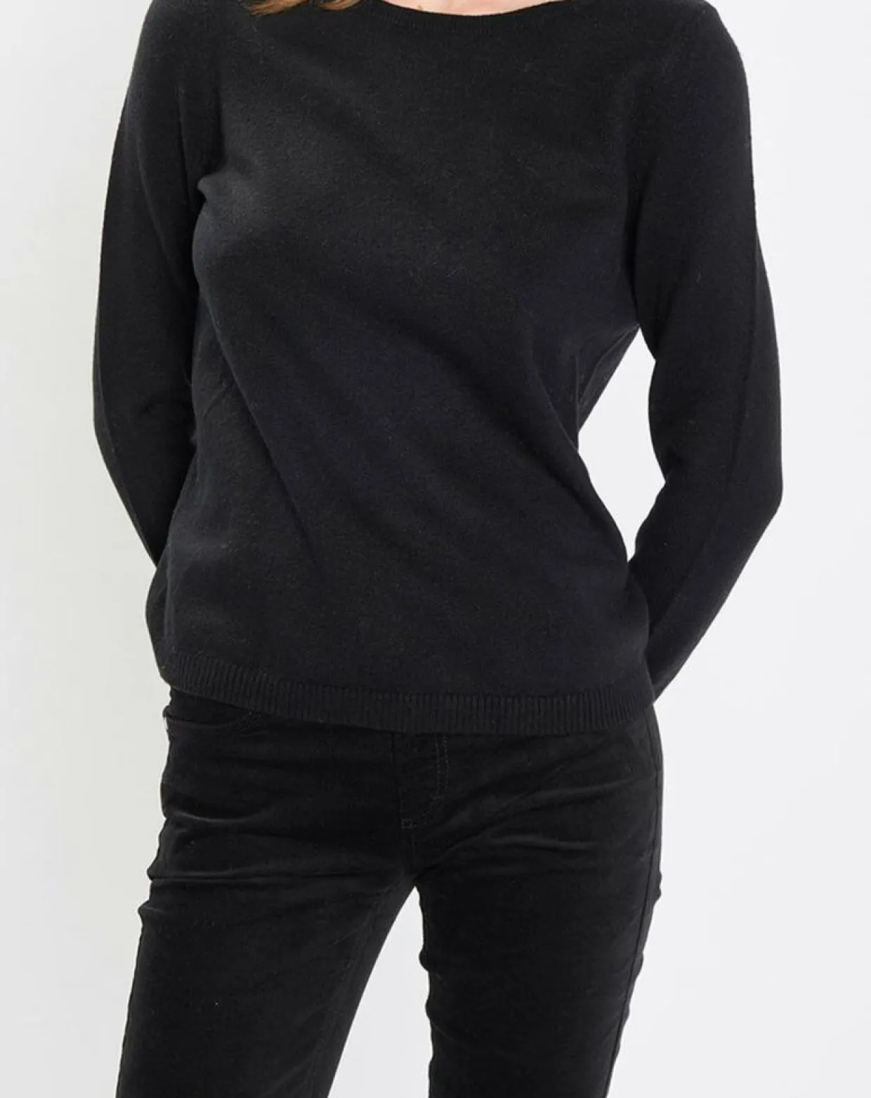 Pull en Coton, Laine & Alpaga mélangés Basique noir-Marc O'Polo Sale