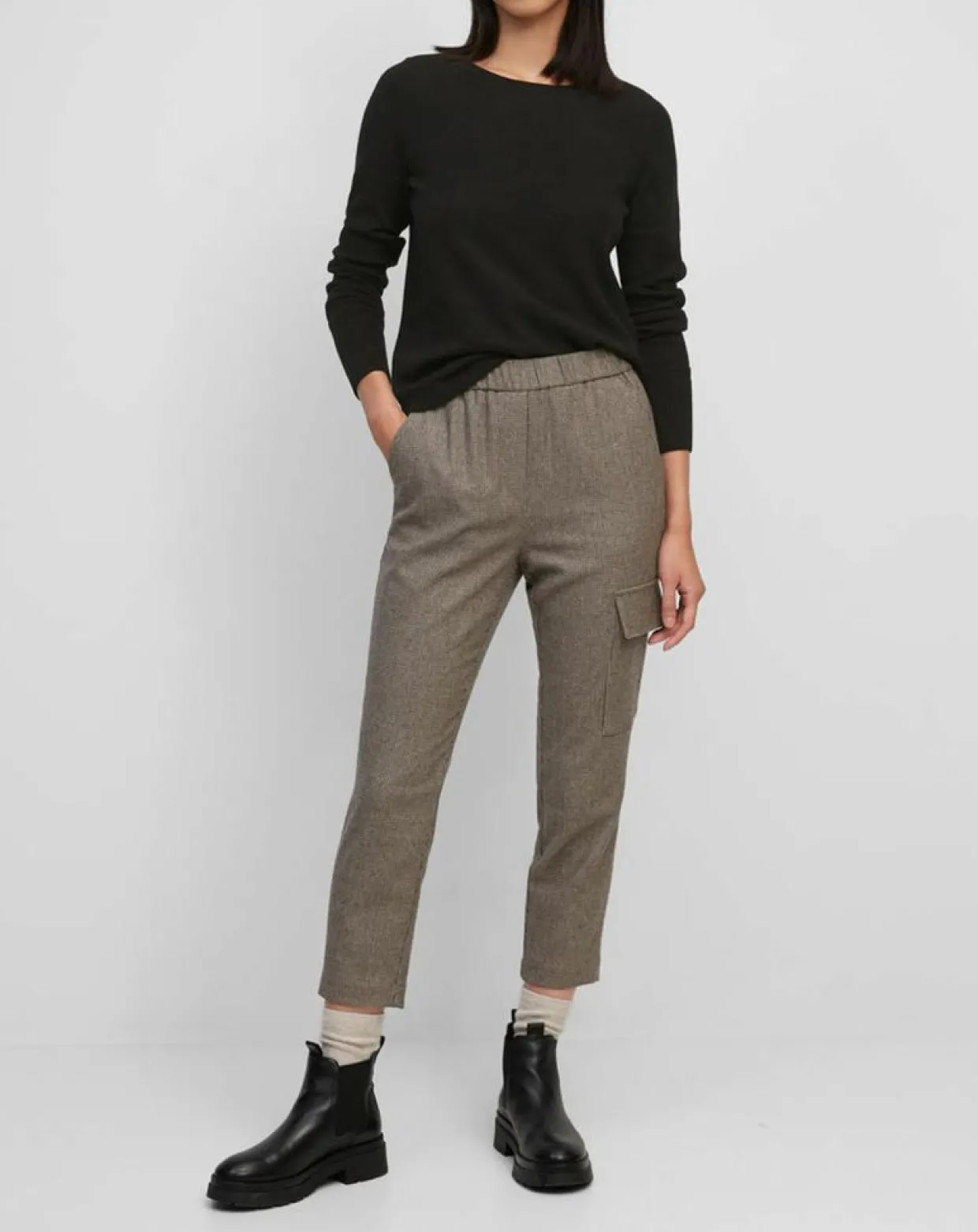 Pull en Coton, Laine & Alpaga mélangés Basique noir-Marc O'Polo Sale