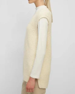 Femme Marc O'Polo Pulls^Pull en Coton, Laine & Alpaga mélangés sans manches écru