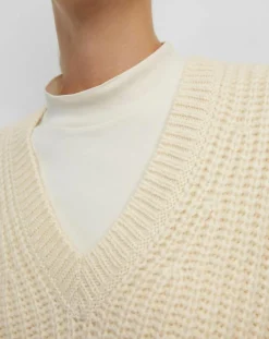 Femme Marc O'Polo Pulls^Pull en Coton, Laine & Alpaga mélangés sans manches écru