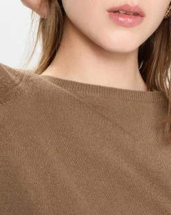 Femme Marc O'Polo Pulls^Pull en Coton, Laine & Alpaga mélangés Basique marron