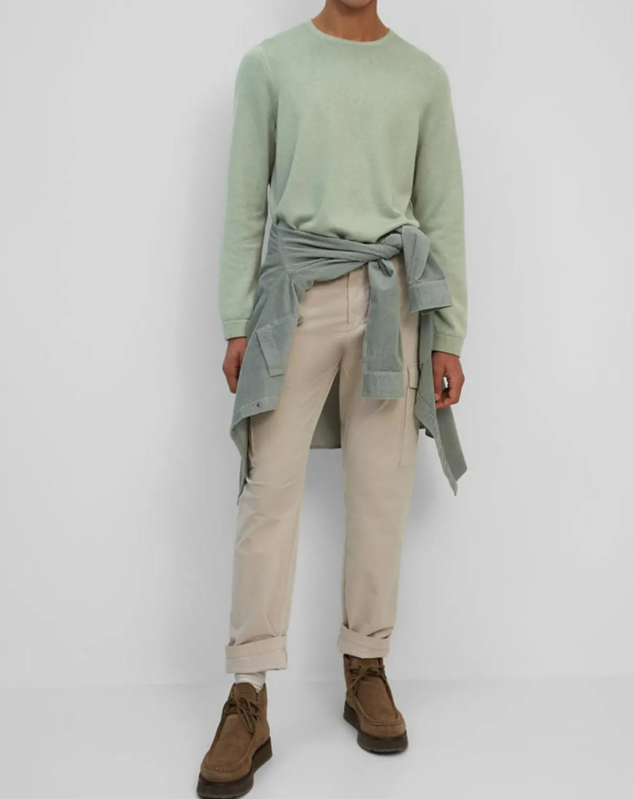 Homme Marc O'Polo Pulls^Pull en Coton Organic & Cachemire vert d'eau