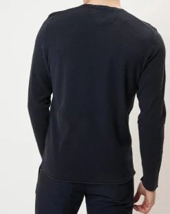 Homme Marc O'Polo Pulls^Pull en coton piqué bleu nuit