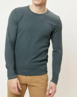 Pull en coton piqué kaki-Marc O'Polo New