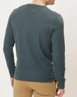 Pull en coton piqué kaki-Marc O'Polo New