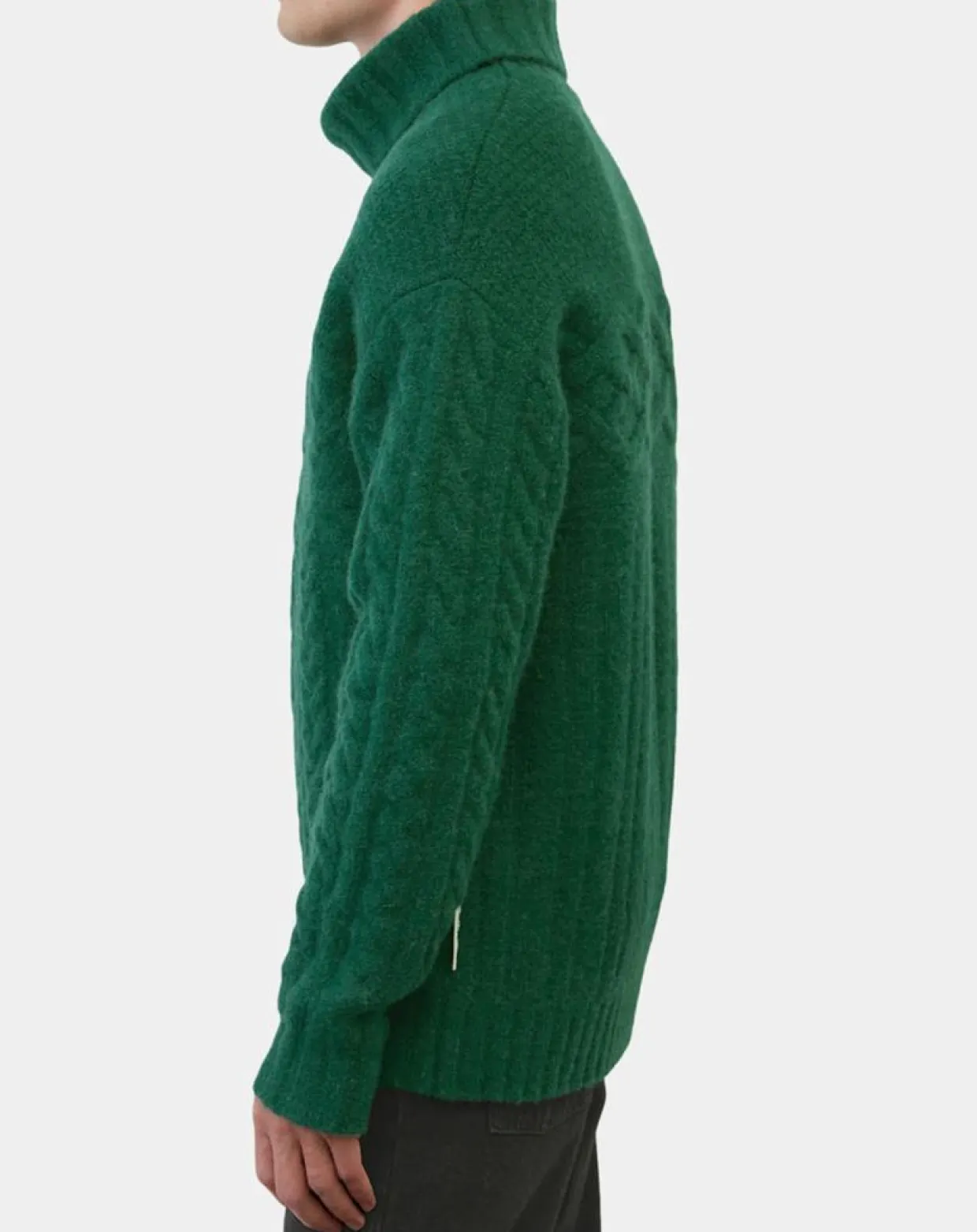Homme Marc O'Polo Pulls^Pull en Laine & Alpaga mélangés torsadé vert