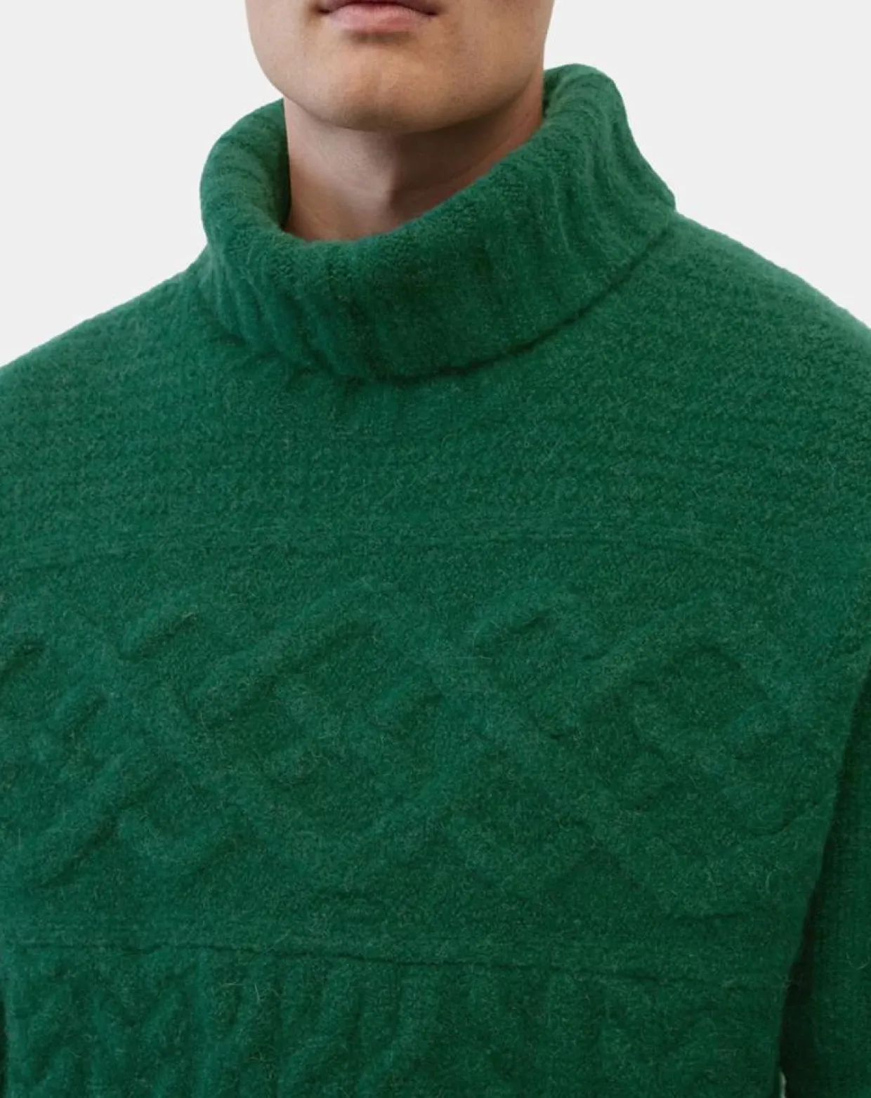Homme Marc O'Polo Pulls^Pull en Laine & Alpaga mélangés torsadé vert