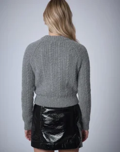 Femme Manoush Pulls^Pull en Laine & Alpaga mélangés Torsade gris