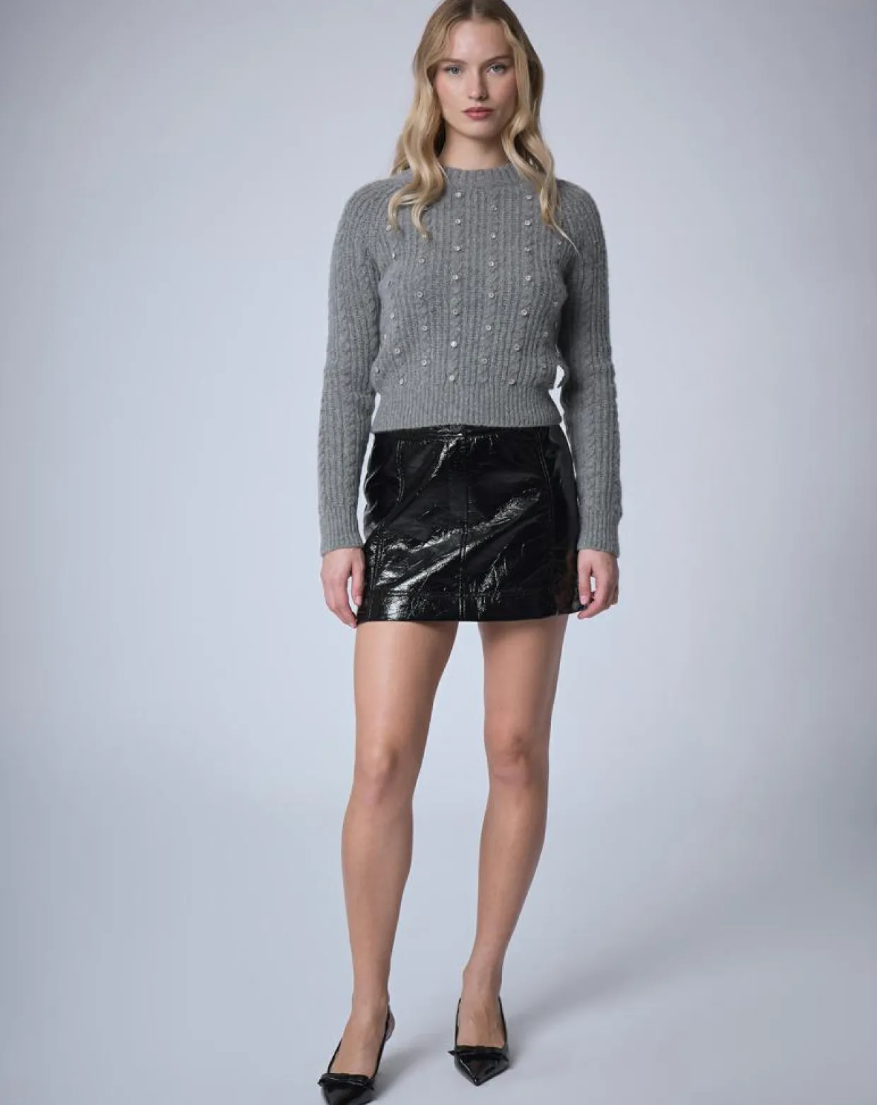 Femme Manoush Pulls^Pull en Laine & Alpaga mélangés Torsade gris
