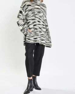 Pull en Laine & Alpaga mélangés noir/gris-Marc O'Polo Outlet