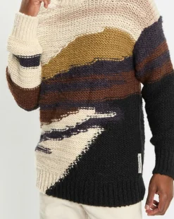 Homme Marc O'Polo Pulls^Pull en Laine & Alpaga mélangés jacquard Paysage chocolat
