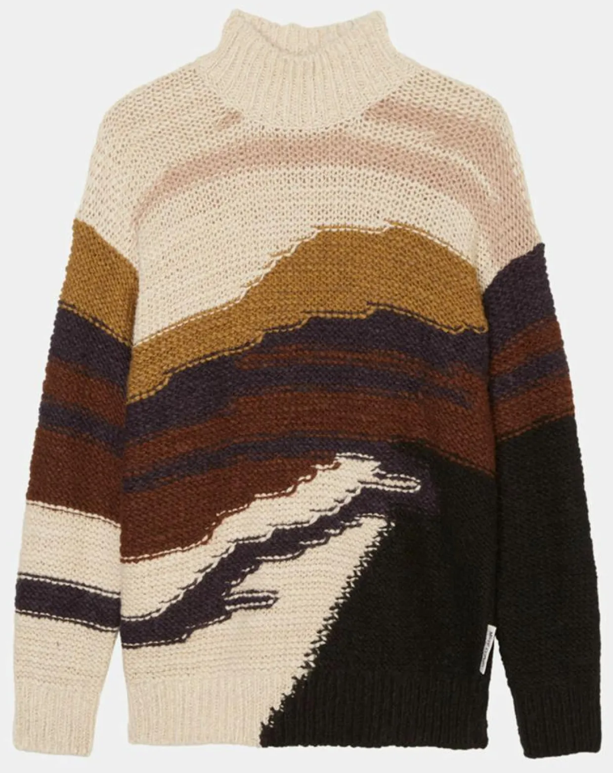 Homme Marc O'Polo Pulls^Pull en Laine & Alpaga mélangés jacquard Paysage chocolat