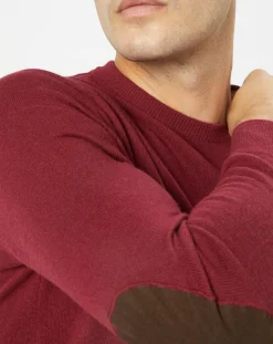 Pull en Laine & Cachemire mélangés col rond bordeaux-Hackett London Best