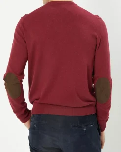 Pull en Laine & Cachemire mélangés col rond bordeaux-Hackett London Best